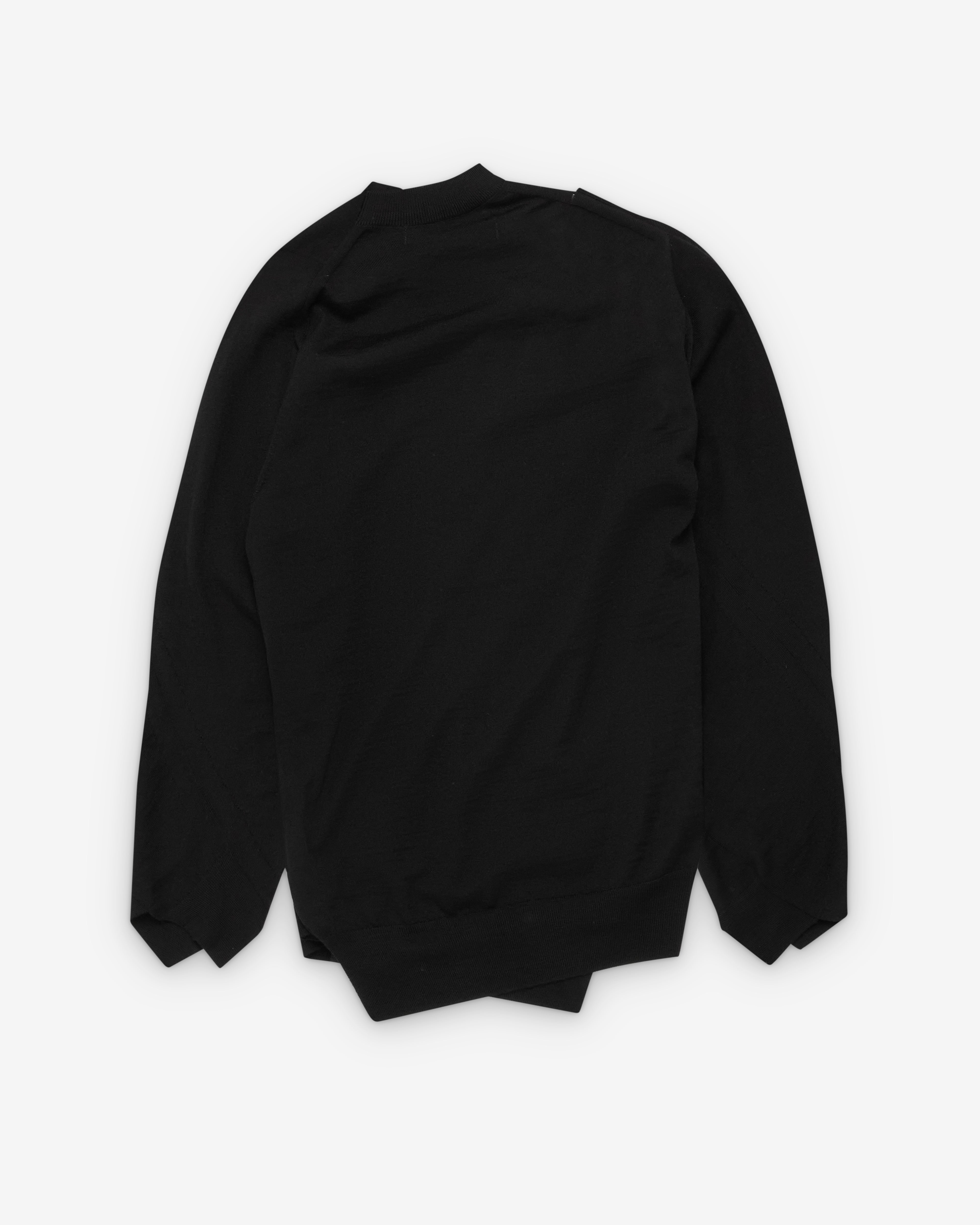 Junya Watanabe: Women's Asymmetric Knit Cardigan (Black) | DSMNY E