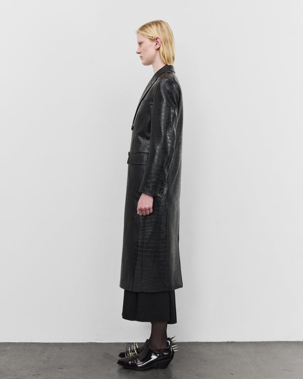 Junya Watanabe - Women Embossed Double Breasted Coat - (Black)