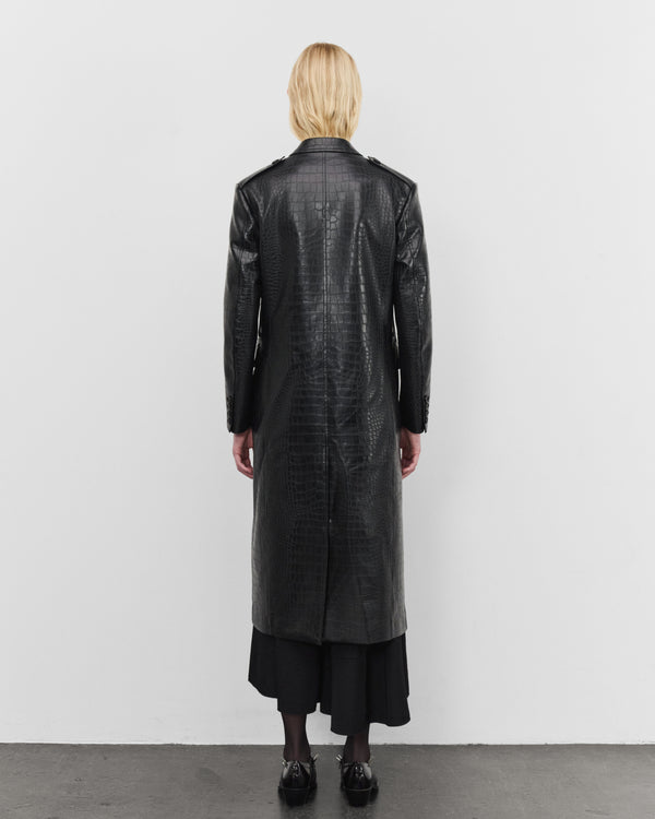 Junya Watanabe - Women Embossed Double Breasted Coat - (Black)