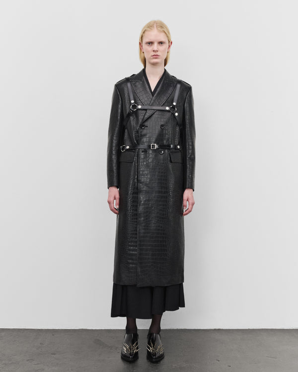 Junya Watanabe - Women Embossed Double Breasted Coat - (Black)