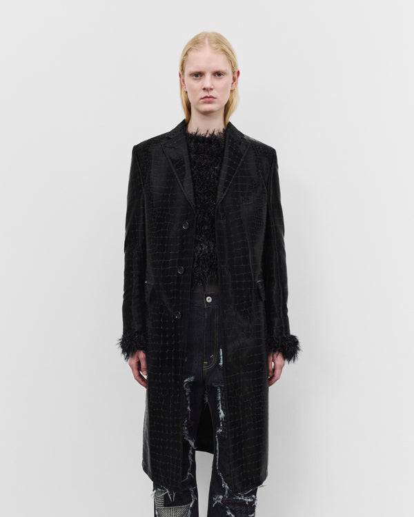 Junya Watanabe - Women's Embossed Single Breasted Coat - (Black)