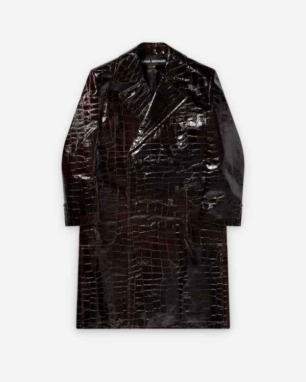 Junya Watanabe - Women's Embossed Double Breasted Coat - (Brown)