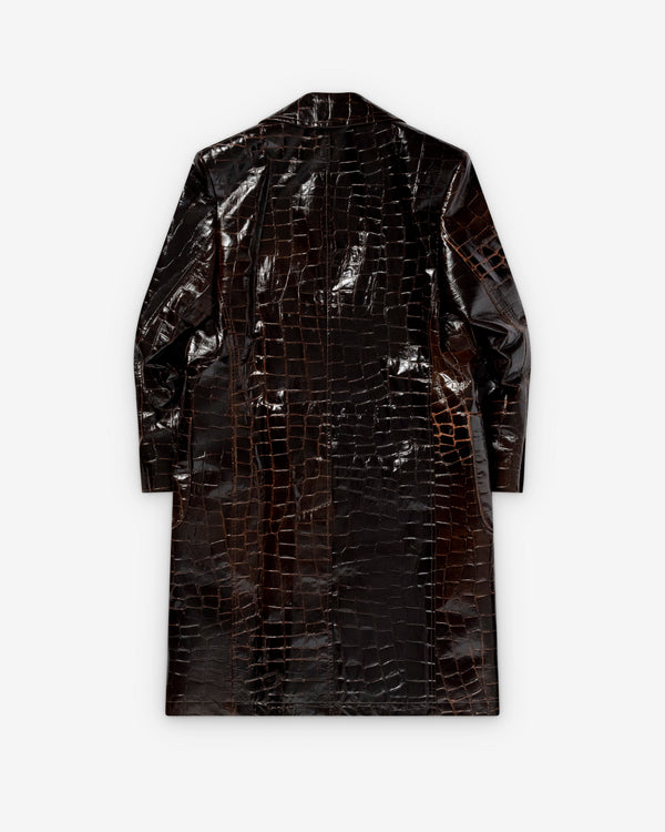 Junya Watanabe - Women's Embossed Double Breasted Coat - (Brown)