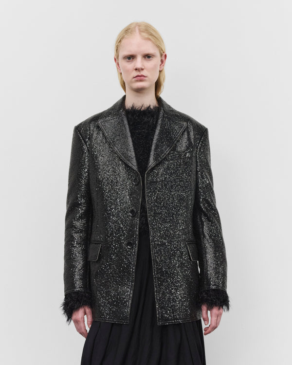 Junya Watanabe - Women's Cracked Faux Leather Jacket - (Black)