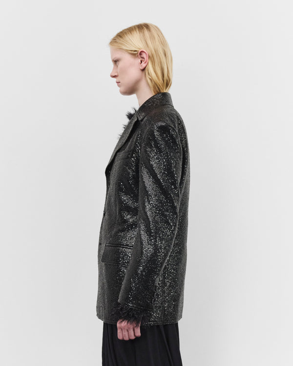 Junya Watanabe - Women's Cracked Faux Leather Jacket - (Black)