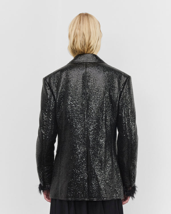 Junya Watanabe - Women's Cracked Faux Leather Jacket - (Black)