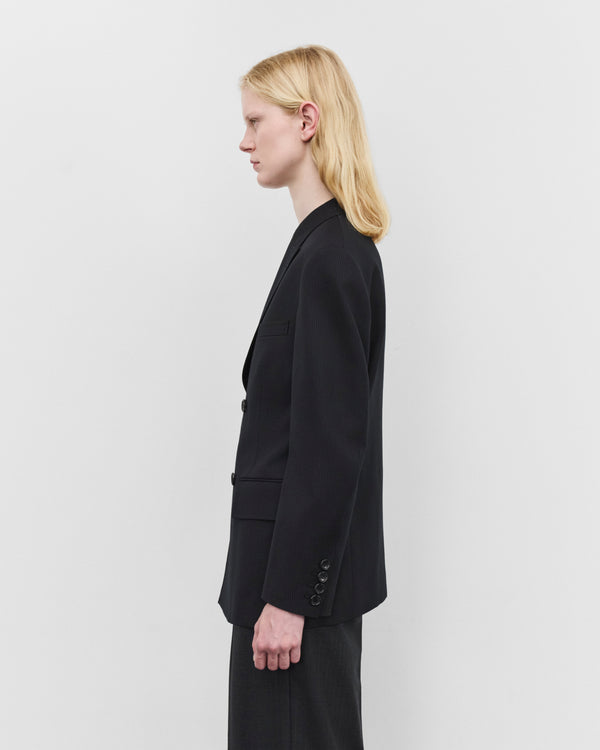 Junya Watanabe - Women's Double Breasted Blazer - (Black Pin Stripe)