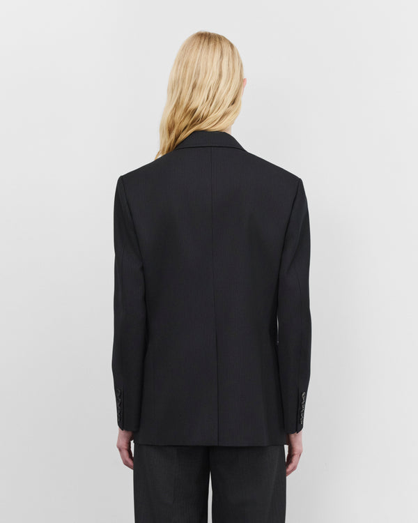 Junya Watanabe - Women's Double Breasted Blazer - (Black Pin Stripe)