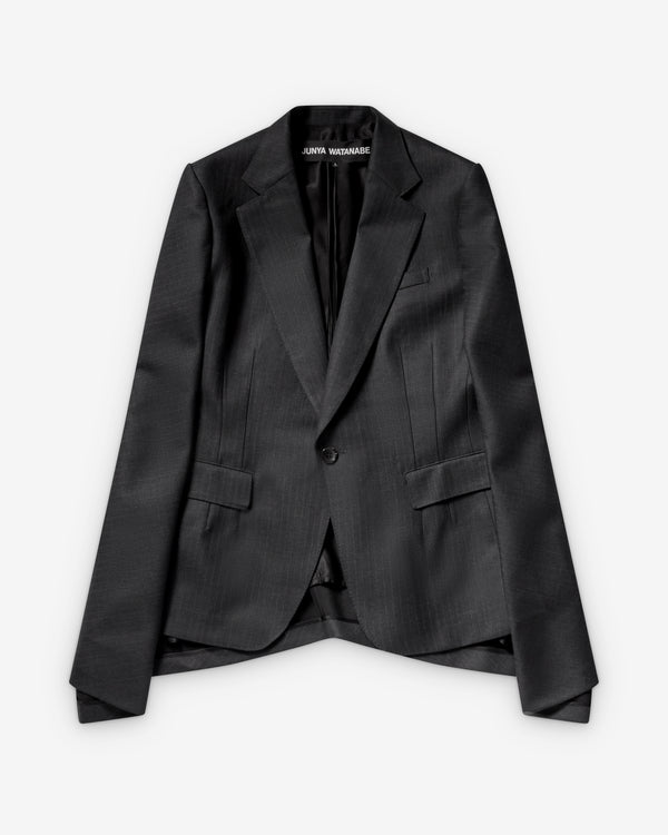 Junya Watanabe - Women's Single Breasted Blazer - (Charcoal Pin Stripe)