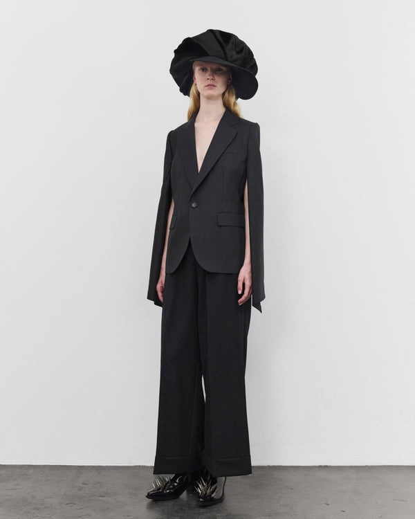 Junya Watanabe - Women's Single Breasted Blazer - (Charcoal Pin Stripe)