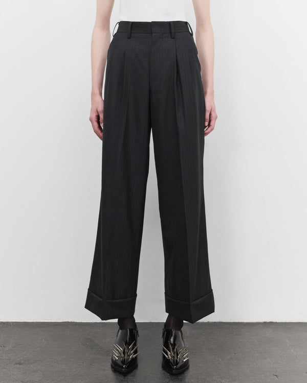 Junya Watanabe - Women's Pin Stripe Suit Trousers - (Grey)