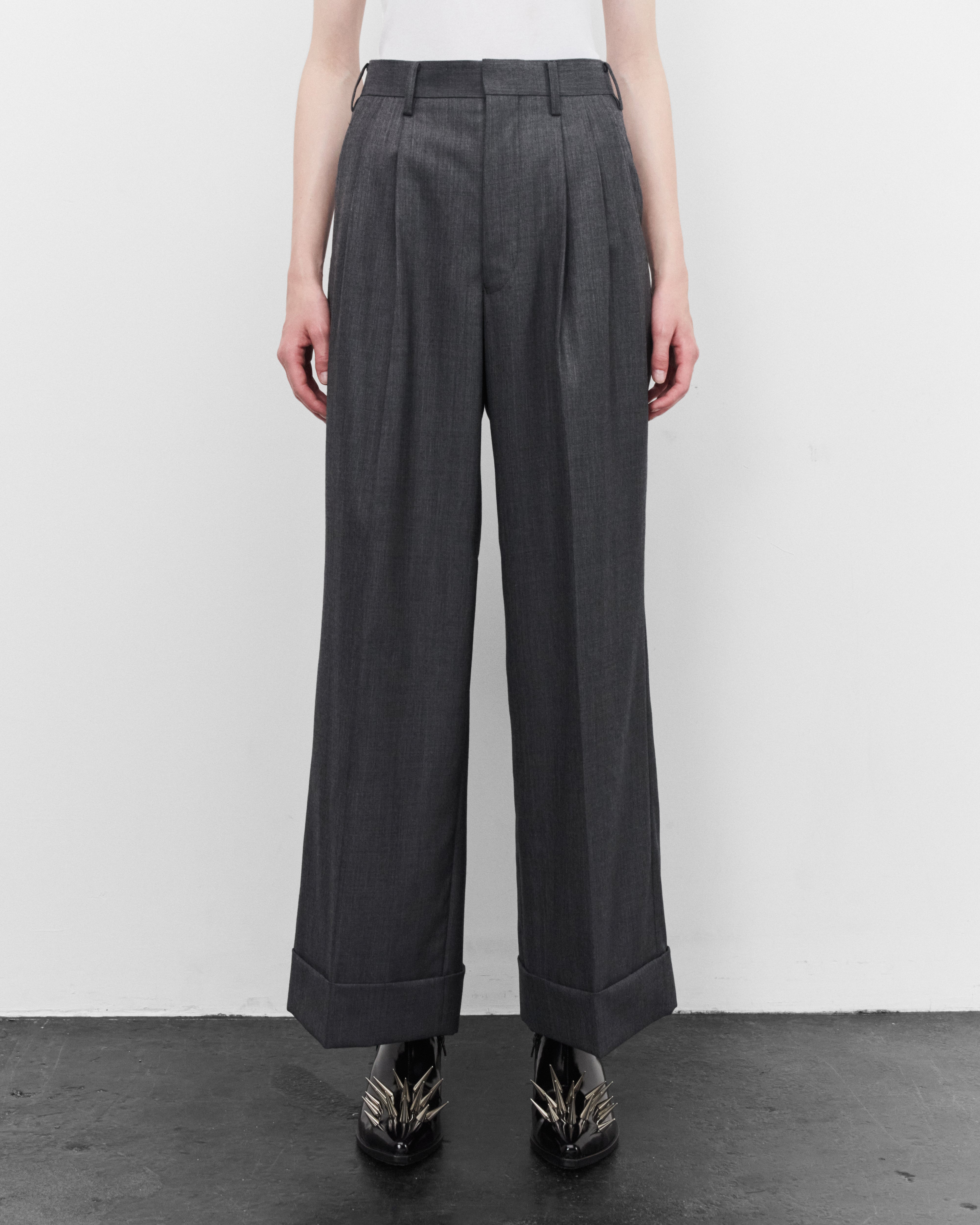 Junya Watanabe: Women's Wool Suit Trousers (Grey) | DSMNY E-SHOP