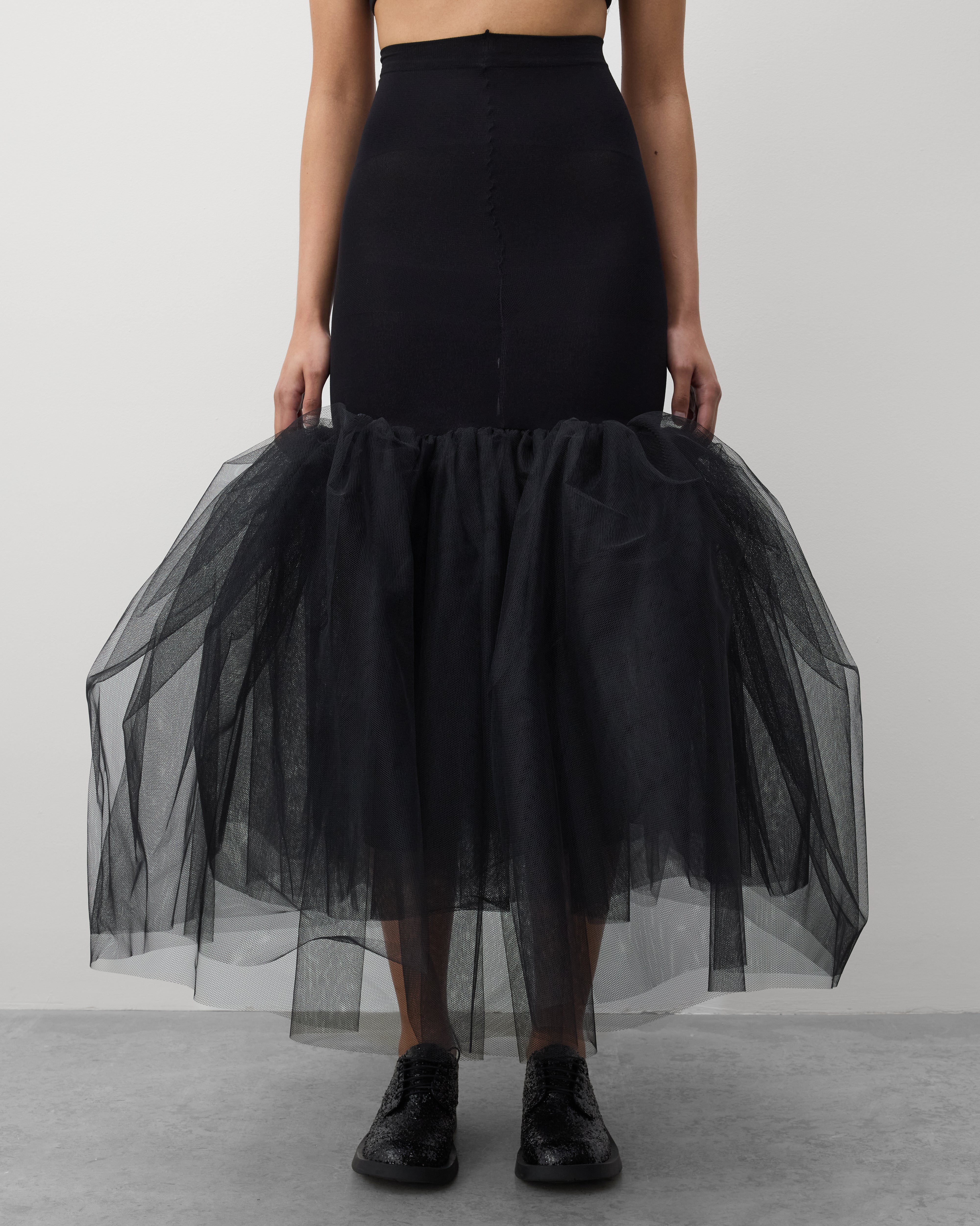Junya Watanabe: Women's Tulle Bubble Skirt (Black) | DSMNY E-SHOP