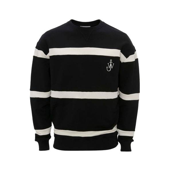 JW Anderson - Men's Striped Sweatshirt - (Black/Navy)
