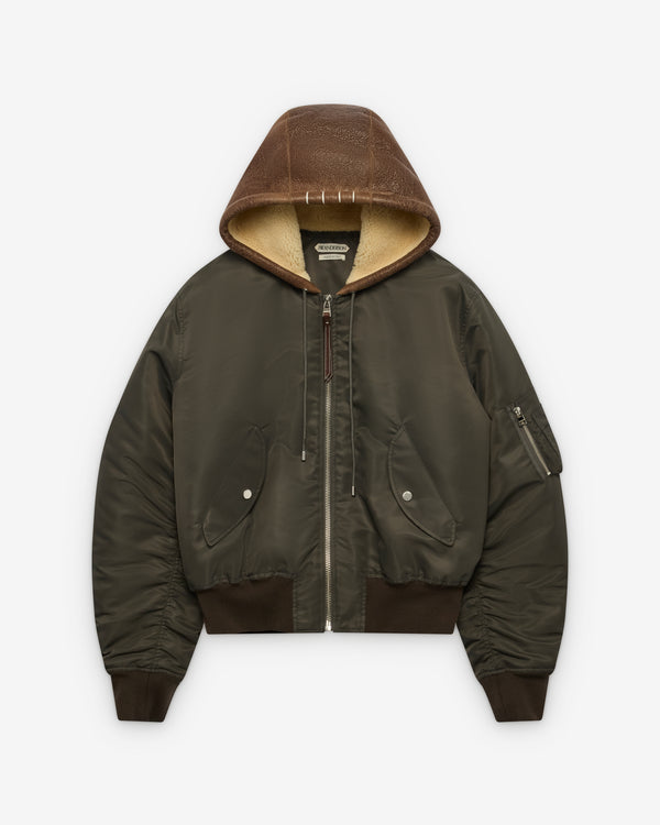 JW Anderson - Men's Hooded Bomber Jacket - (Dark Khaki)