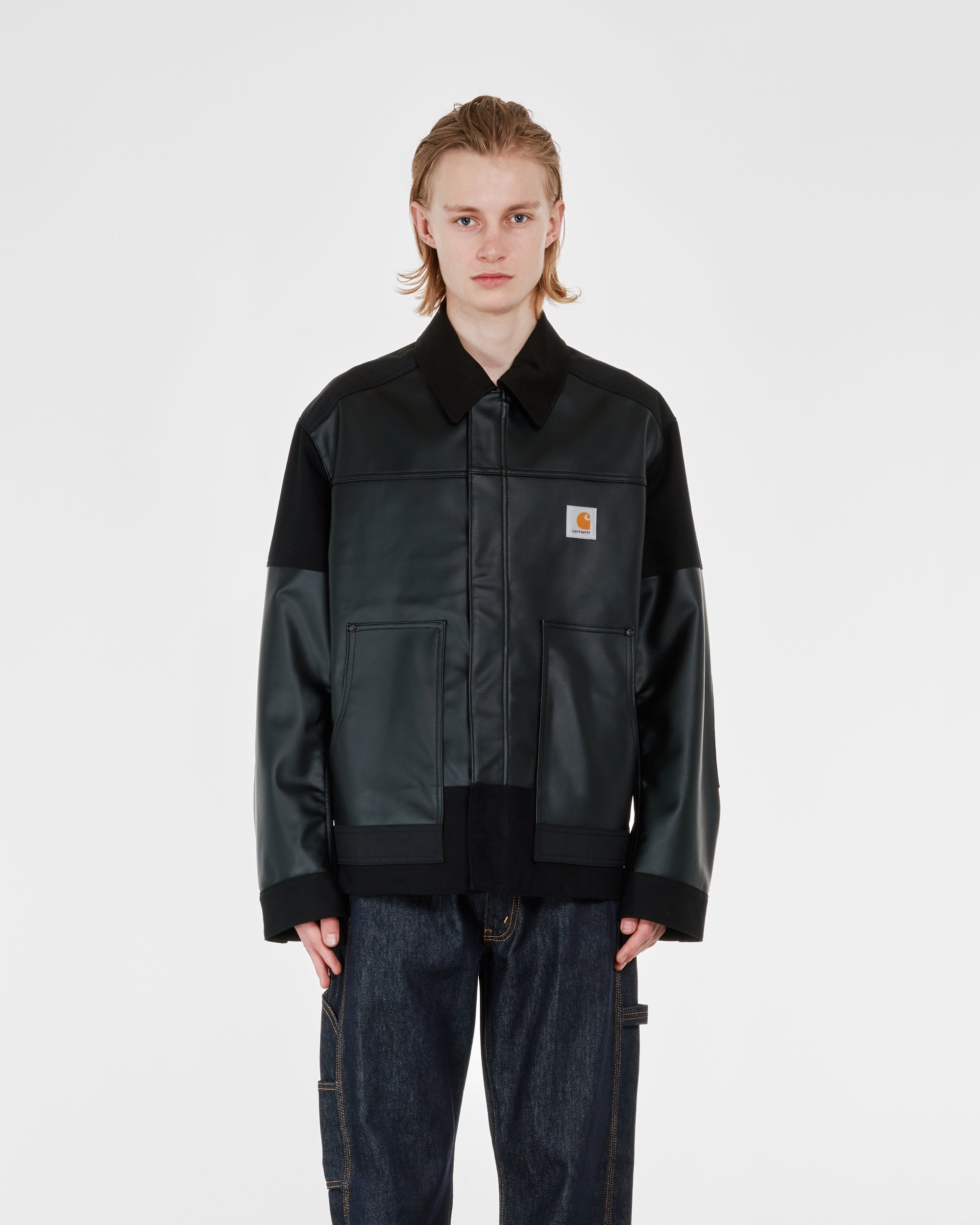 x Carhartt faux leather jacket in black - Junya Watanabe