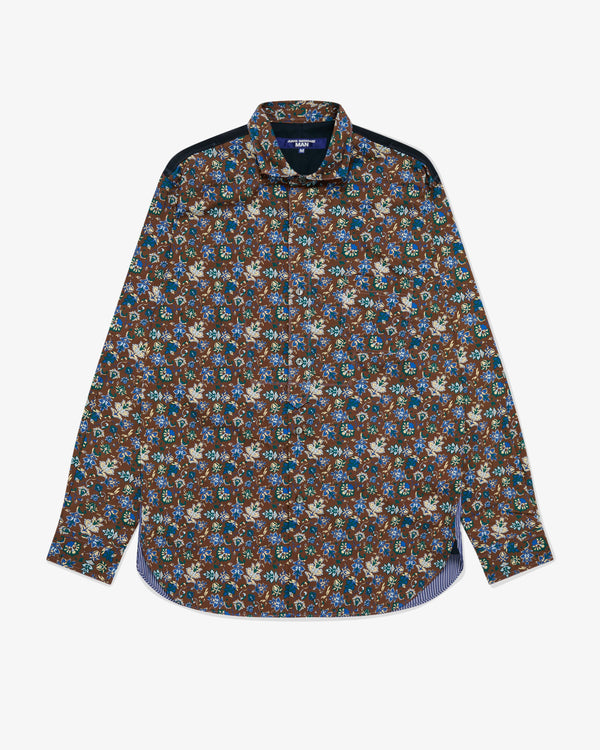 Junya Watanabe MAN - Men's Paisley Stripe Shirt - (Brown/Blue)