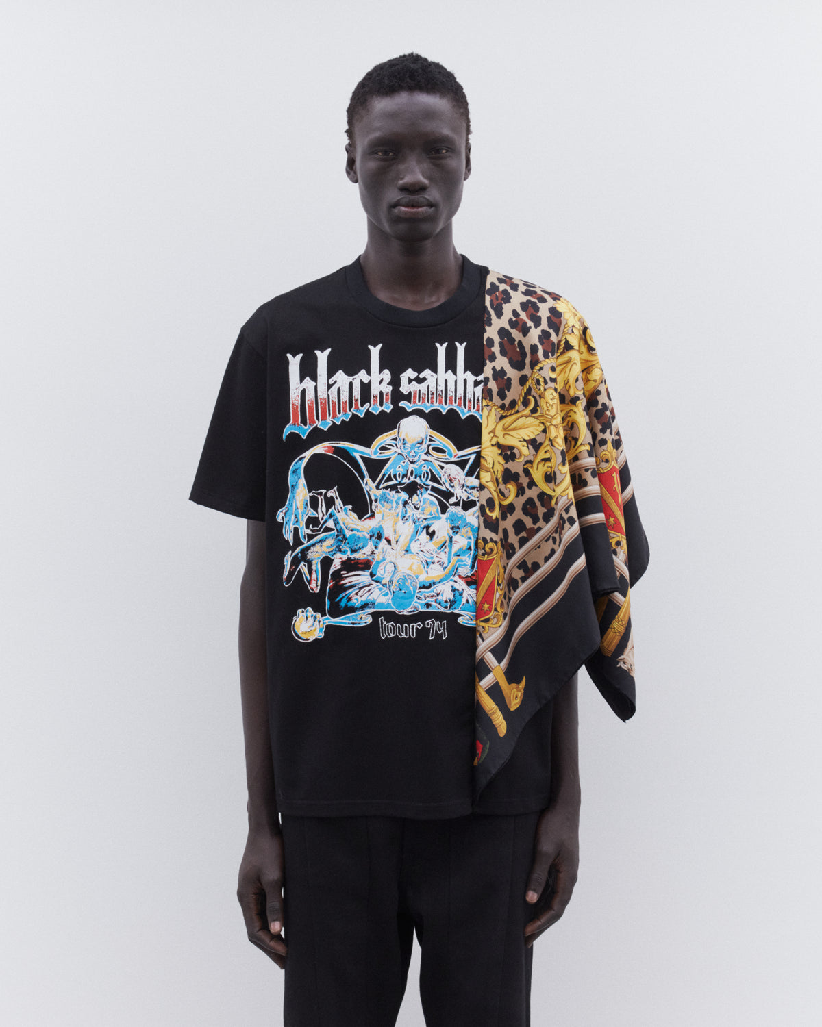 Junya Watanabe MAN: Black Sabbath Caped T-Shirt (Black) | DSMNY E-SHOP