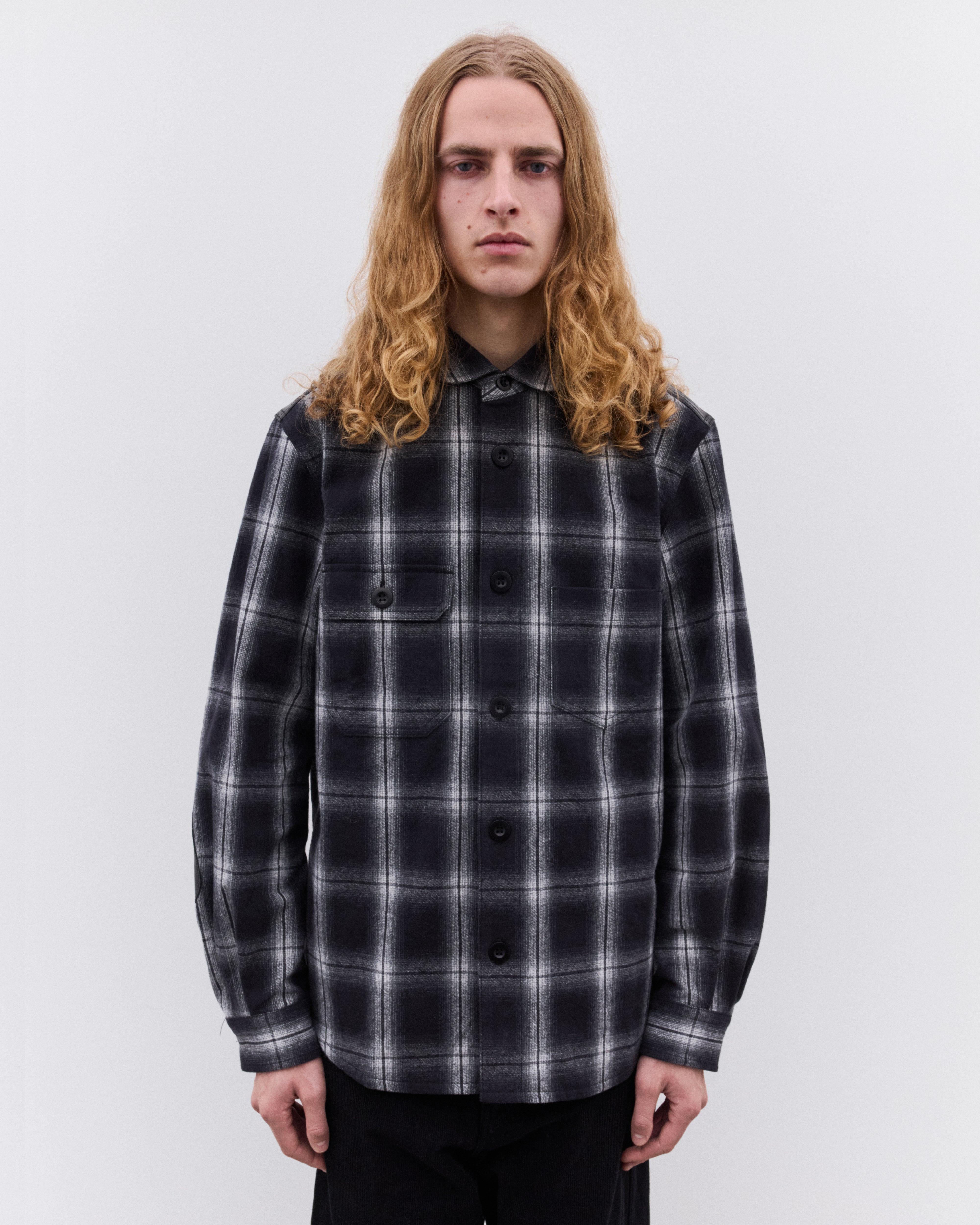 ハニチェリ♪ Junya Watanabe Man: Men's Panelled Shirt (Black/White) | DSMNY E-SHOP