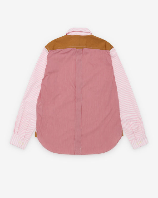 Junya Watanabe Man - Men's Stripe & Check Shirt - (Pink)