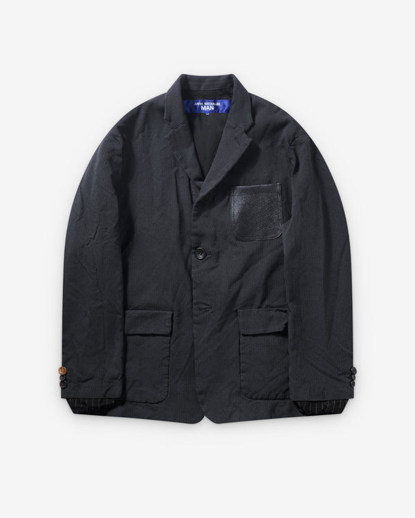 Junya Watanabe Man - Men's Herringbone Single Breasted Blazer - (Black/Grey)