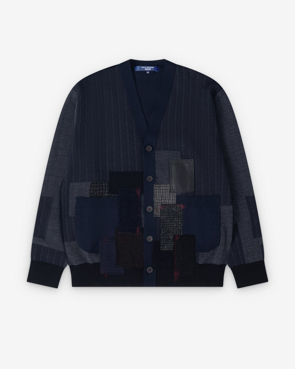 Junya Watanabe Man - Men's Jacquard Patchwork Cardigan - (Navy)