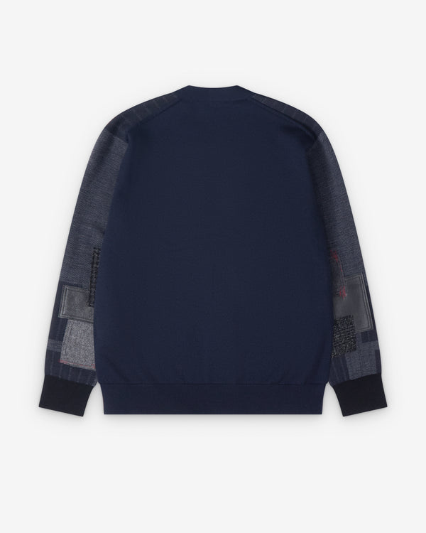 Junya Watanabe Man - Men's Jacquard Patchwork Cardigan - (Navy)