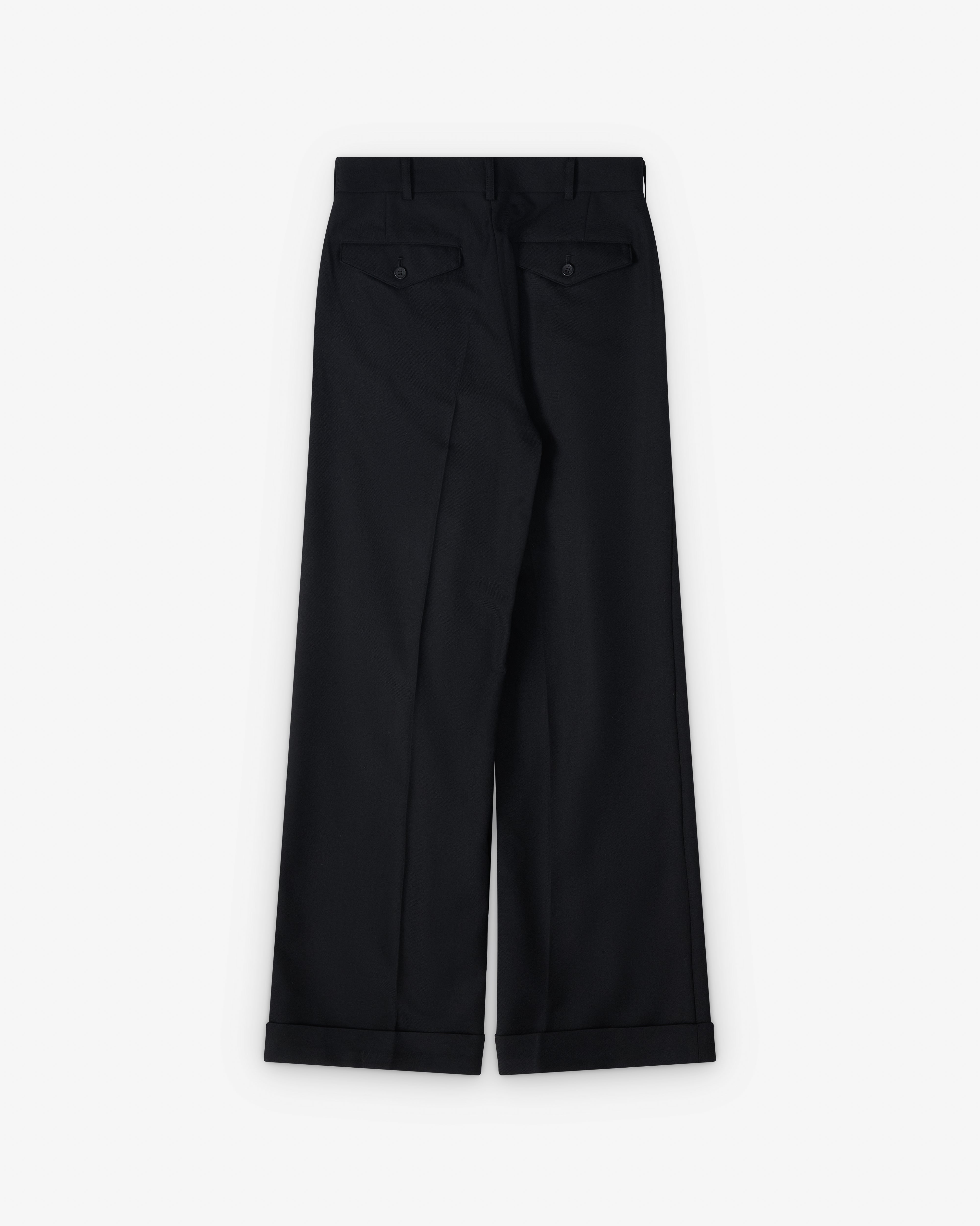 Junya Watanabe Man: Men's Pleated Suiting Trousers (Black) | DSMNY