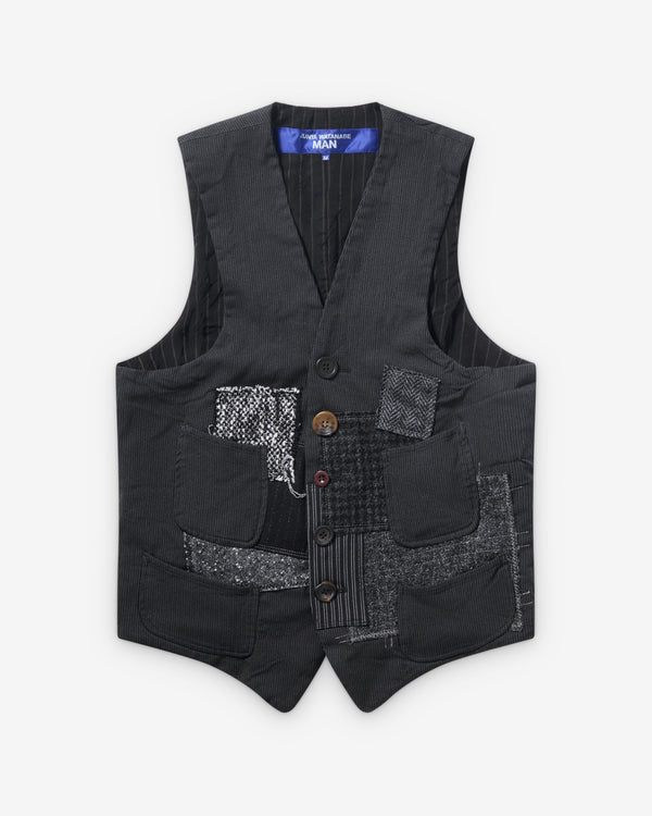 Junya Watanabe Man - Men's Patchwork Vest - (Black/Grey)