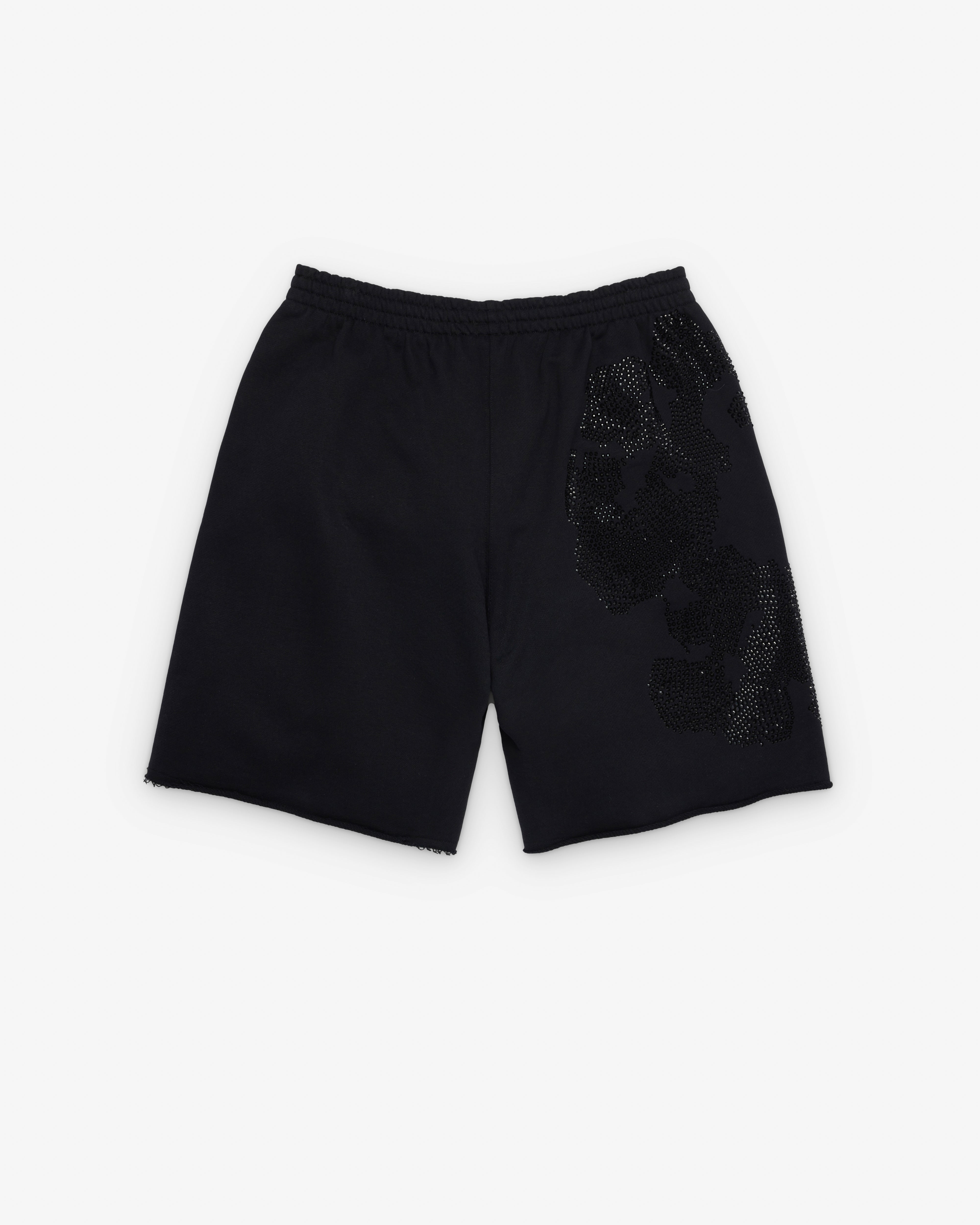 Denim Tears: Men's Jumbo Wreath Sweatshort (Black) | DSMNY E-SHOP