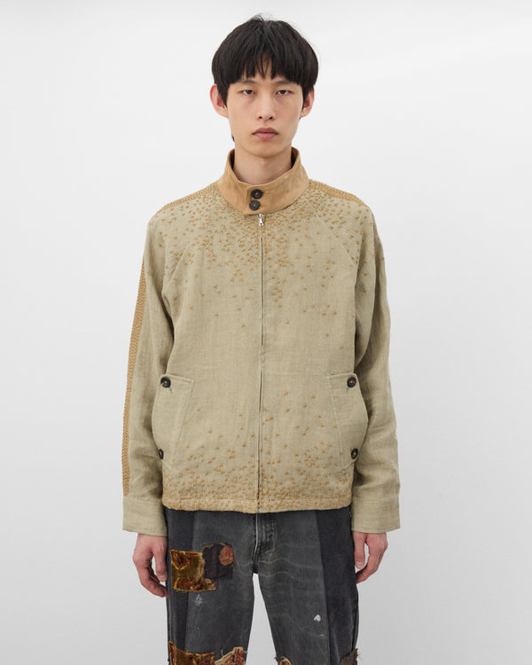Kartik Research - Men's Harrington Jacket - (Pista/Beige)