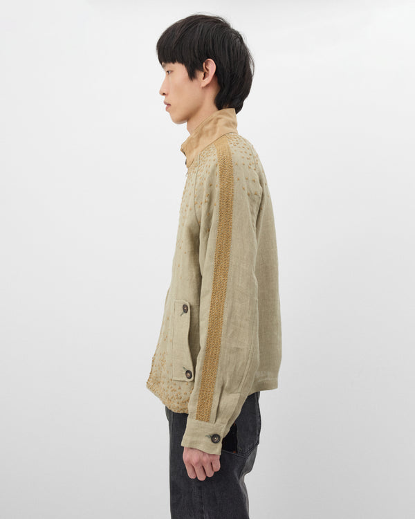 Kartik Research - Men's Harrington Jacket - (Pista/Beige)