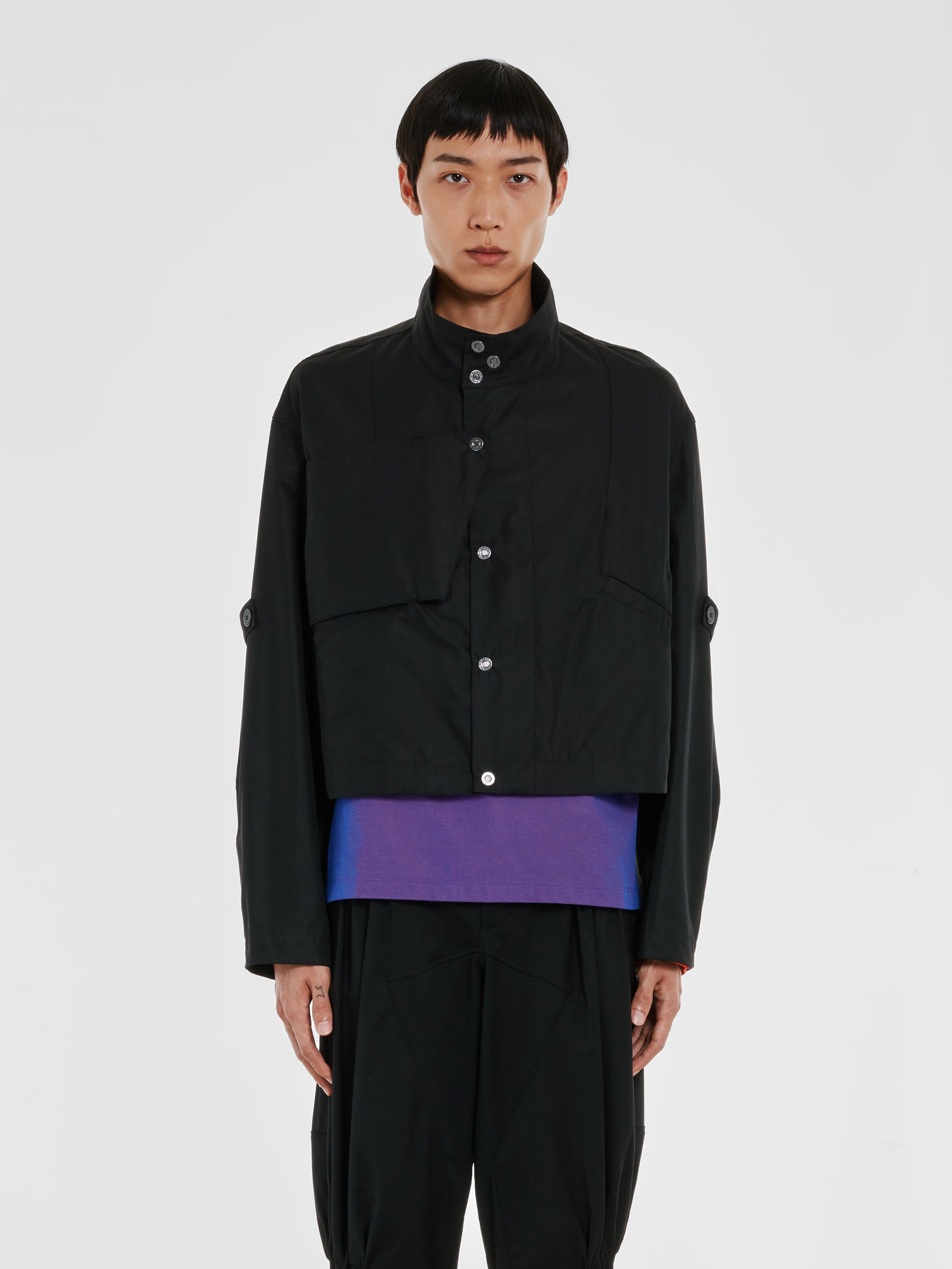 Kiko Kostadinov - Men's Meno Cropped Jacket - (Crow Black)