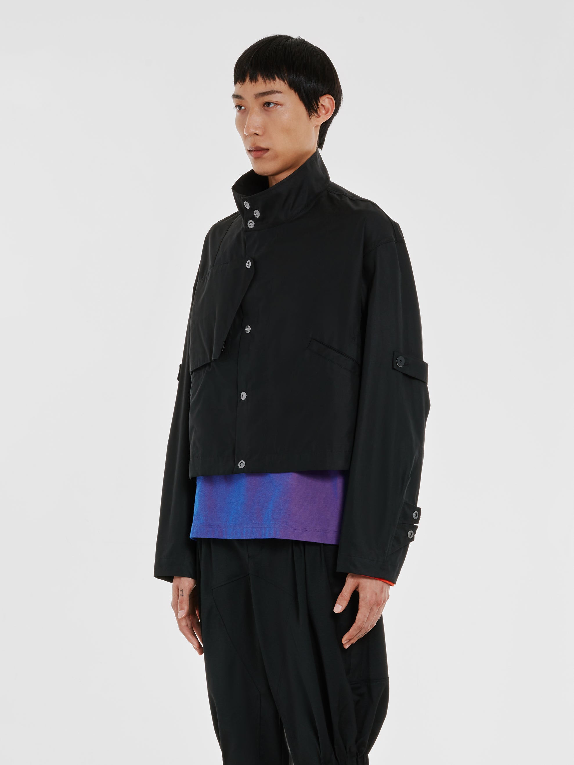 Kiko Kostadinov - Men's Meno Cropped Jacket - (Crow Black) – DSMNY