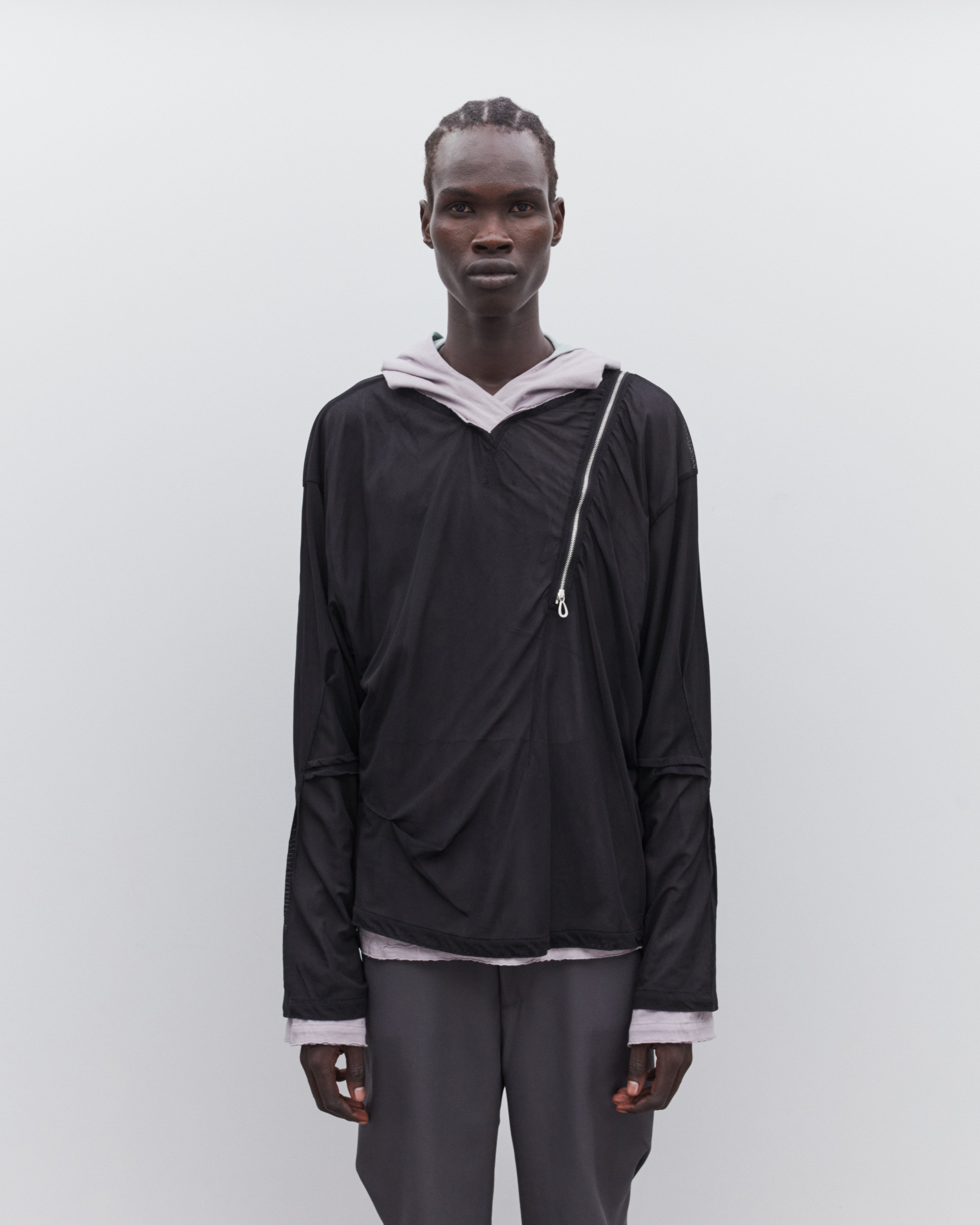 Kiko Kostadinov: Men's Knox Mesh Hoodie (Icy Black) | DSMNY E-SHOP