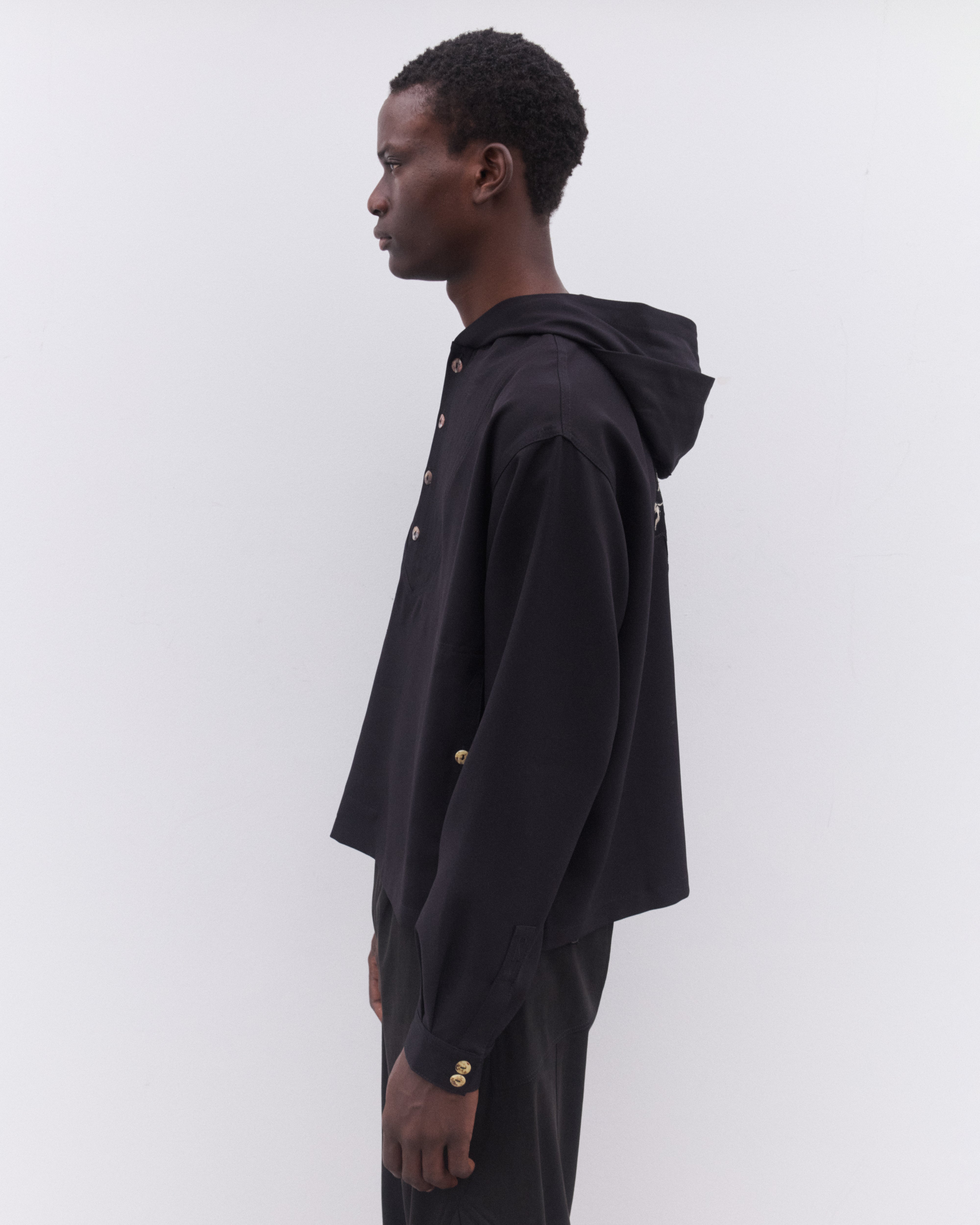 Kiko Kostadinov: Men's Slatina Hooded Top (Black) | DSMNY E-SHOP