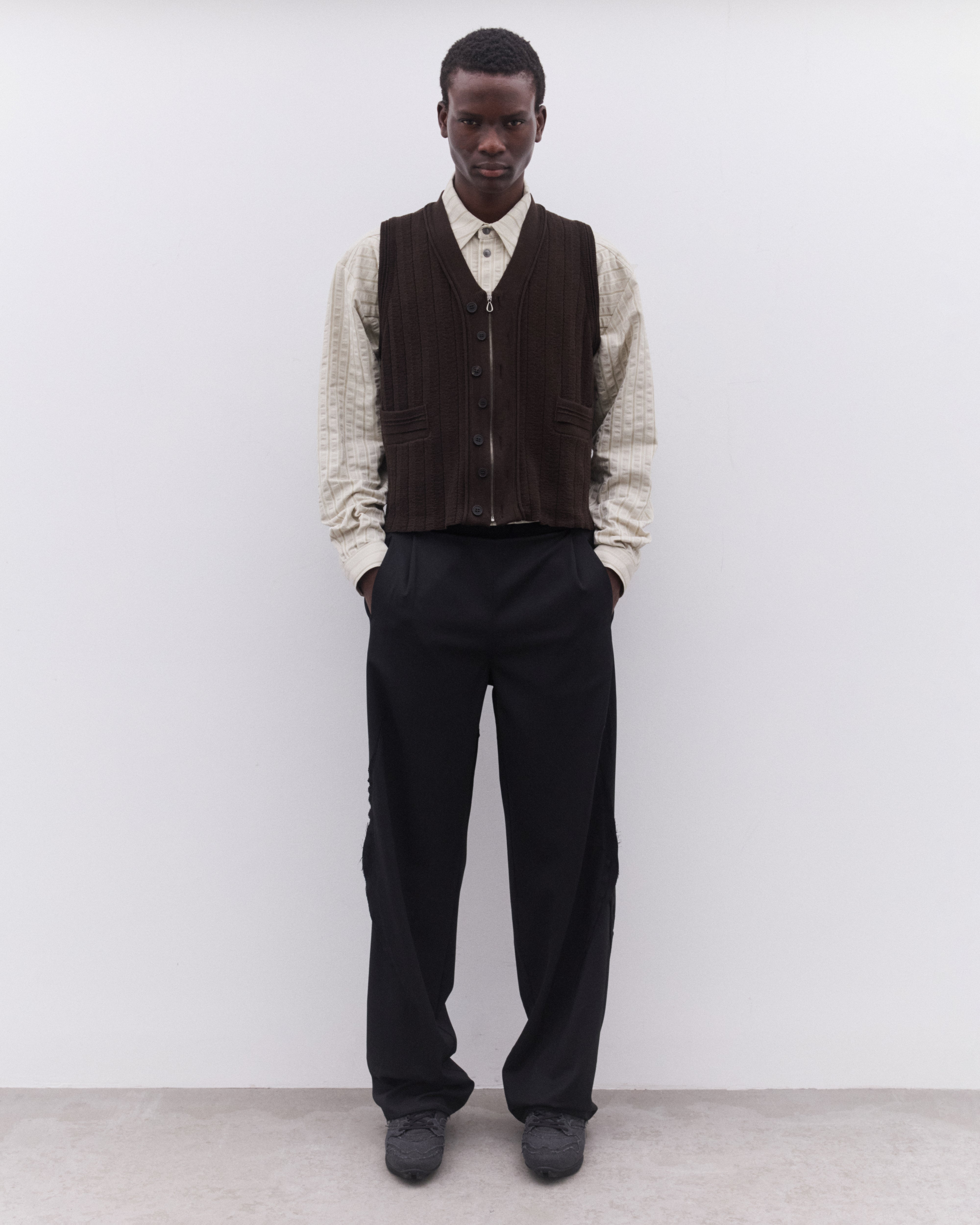 Kiko Kostadinov: Men's Fitz Knit Vest (Maroon) | DSMNY E-SHOP