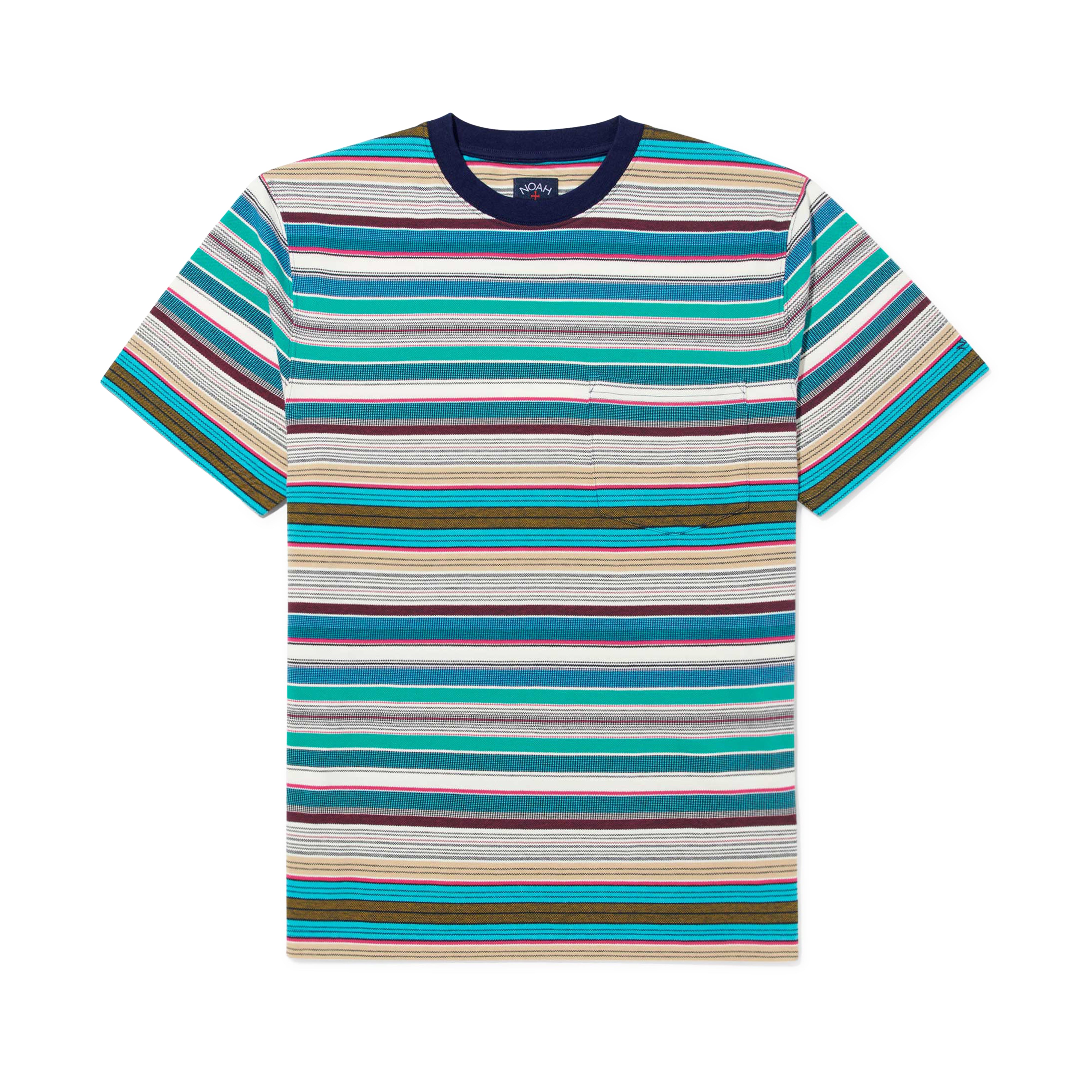 Noah - Men's Striped Pocket T-Shirt - (Navy)