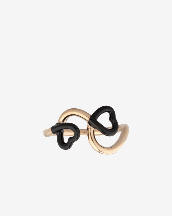Bea Bongiasca - Women's Double Heart Ring - (Yellow Gold)