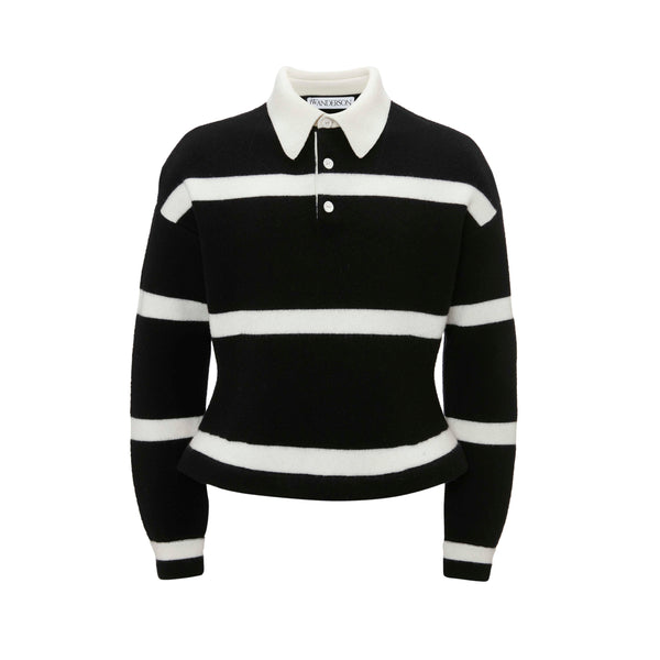 JW Anderson - Men's Structured Polo Top - (Black)