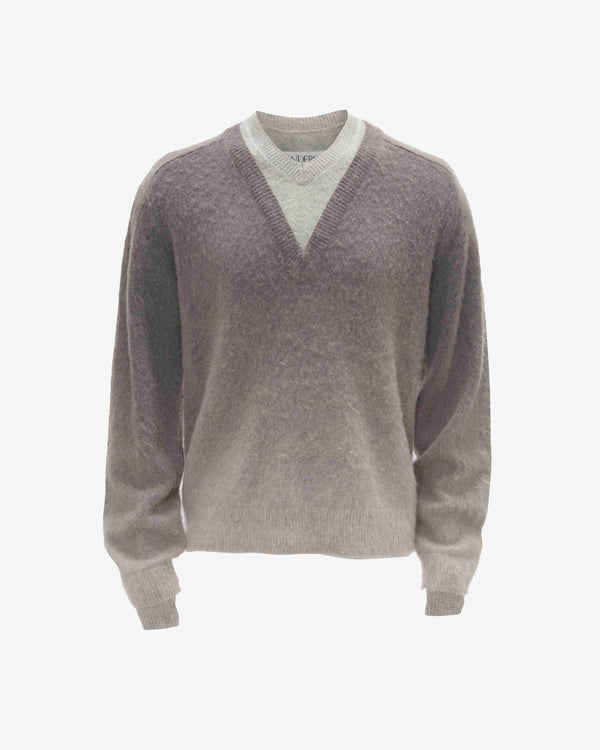 JW Anderson - Men's V-Neck Gradient Sweater - (Dark Grey)