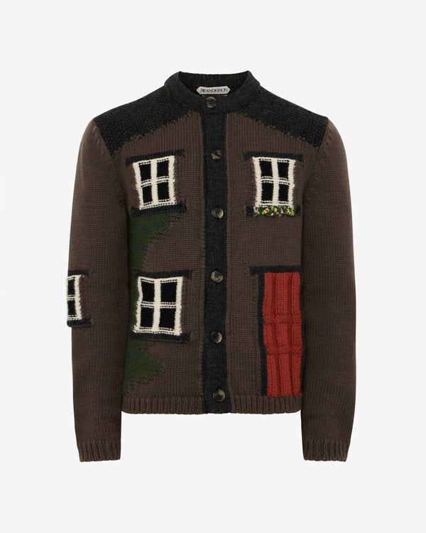 JW Anderson - Men's House Polo Cardigan - (Chestnut)