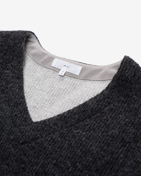 Lady White - Men's V-Neck Snap Sweater - (Charcoal)