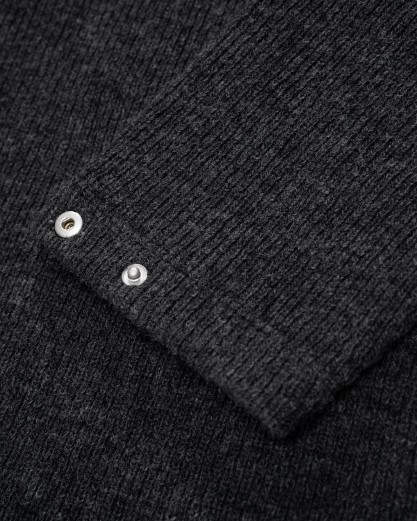 Lady White - Men's V-Neck Snap Sweater - (Charcoal)