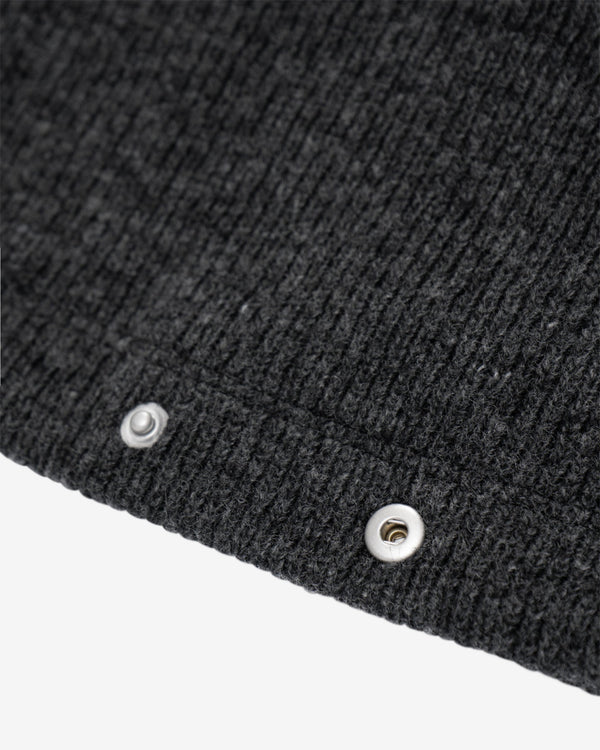 Lady White - Men's V-Neck Snap Sweater - (Charcoal)