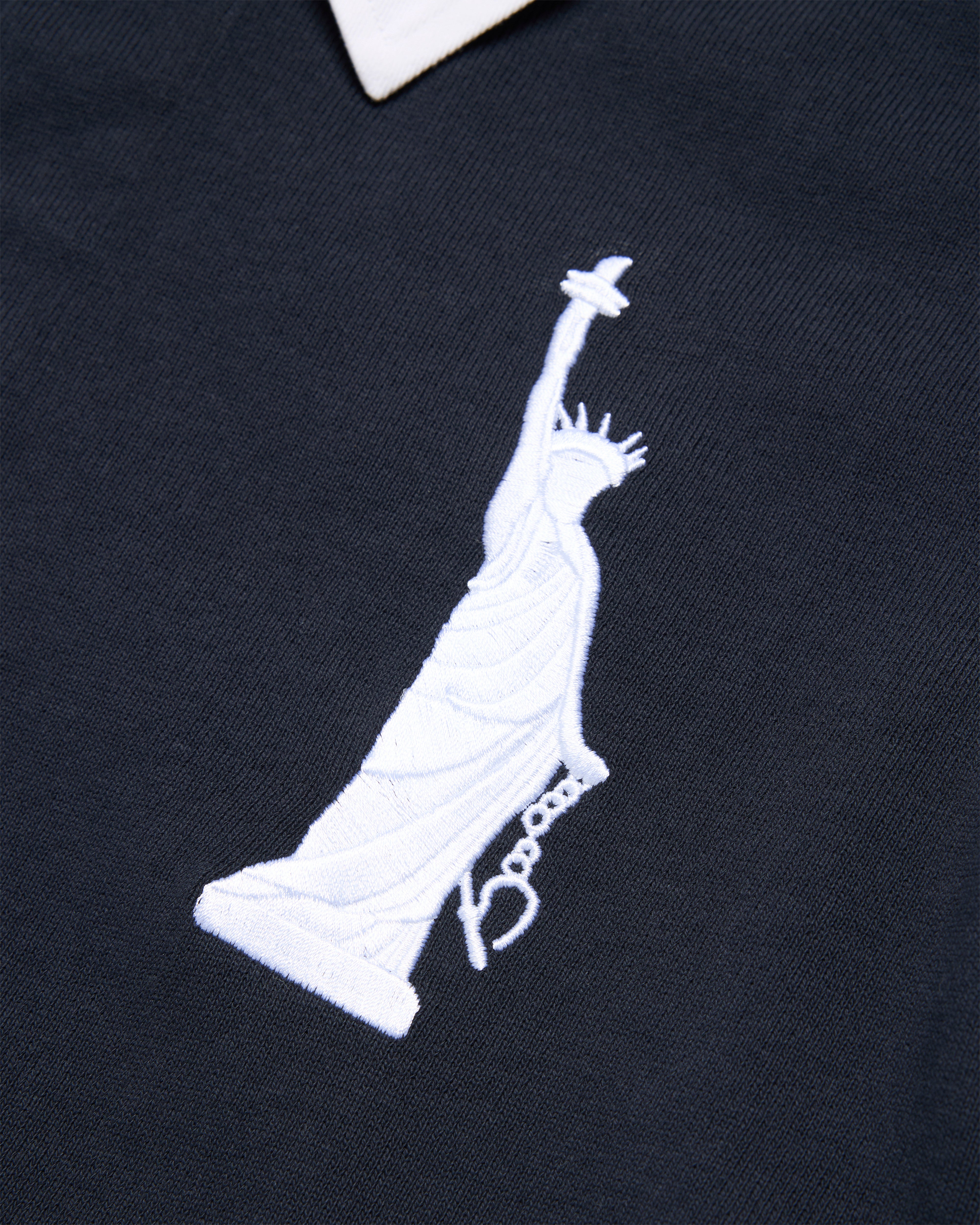 Denim Tears: Men's Lady Liberty Rugby (Navy) | DSMNY E-SHOP