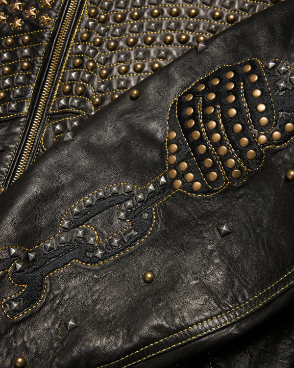 Denim Tears - Men's Lady Liberty Studded Leather Jacket - (Black)