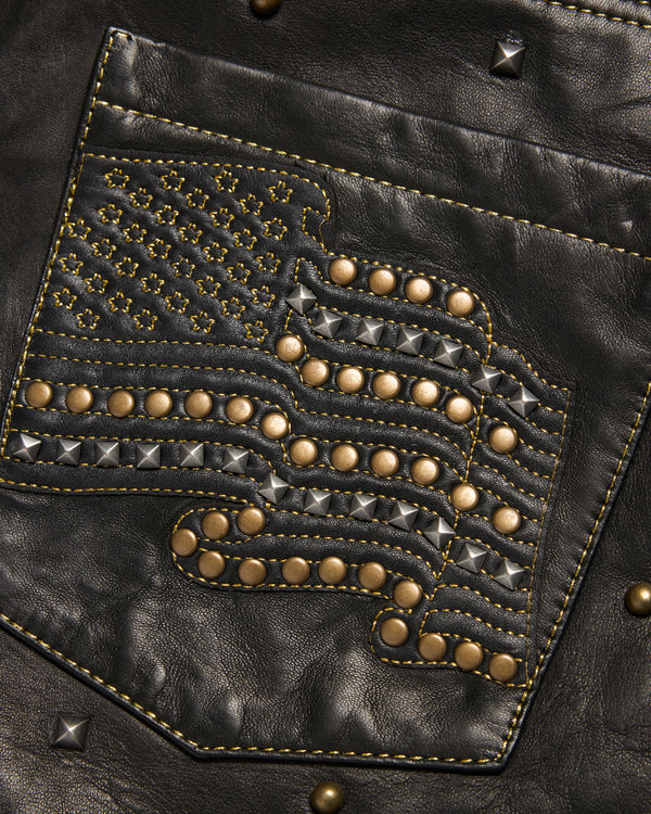 Denim Tears - Men's Lady Liberty Studded Leather Short - (Black)