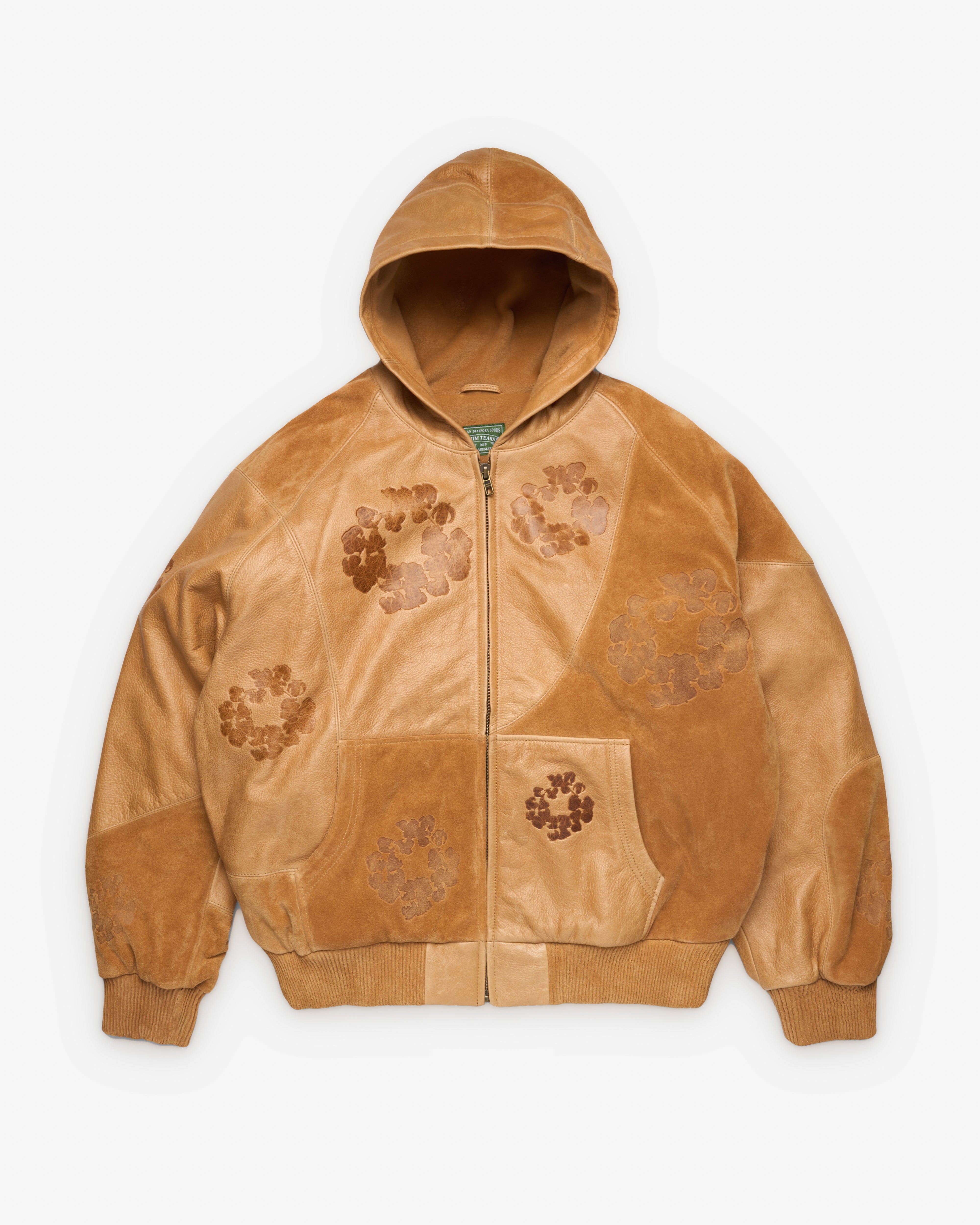 Denim Tears: Men's Leather Wreath Hoodie (Brown) | DSMNY E-SHOP