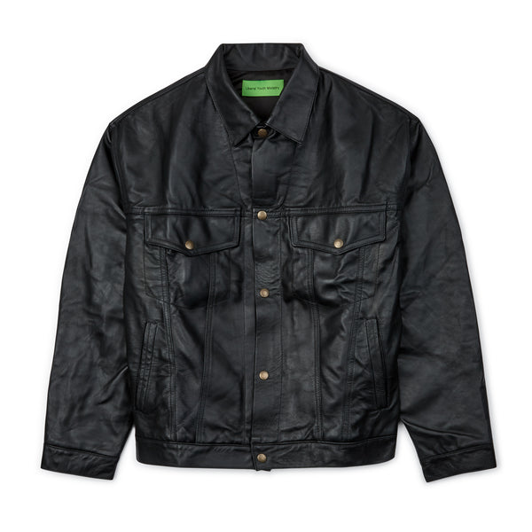 Liberal Youth Ministry - Men's Leather Jacket - (Black)